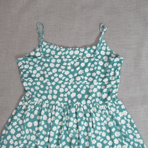 Aeropostale Dress Womens Medium Green Floral Boho Cottagecore Preppy Prairie - Picture 4 of 10